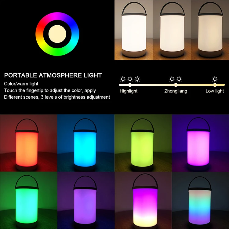 Factory Price Usb Night Lights Touch Sensor Portable Music Speaker Desk Lamp Rgb Color Changing Led Table Lamp Rechargeable