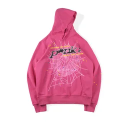 young thug spider hoodie french terry  sp5der hoodie pink puff print sweatshirt