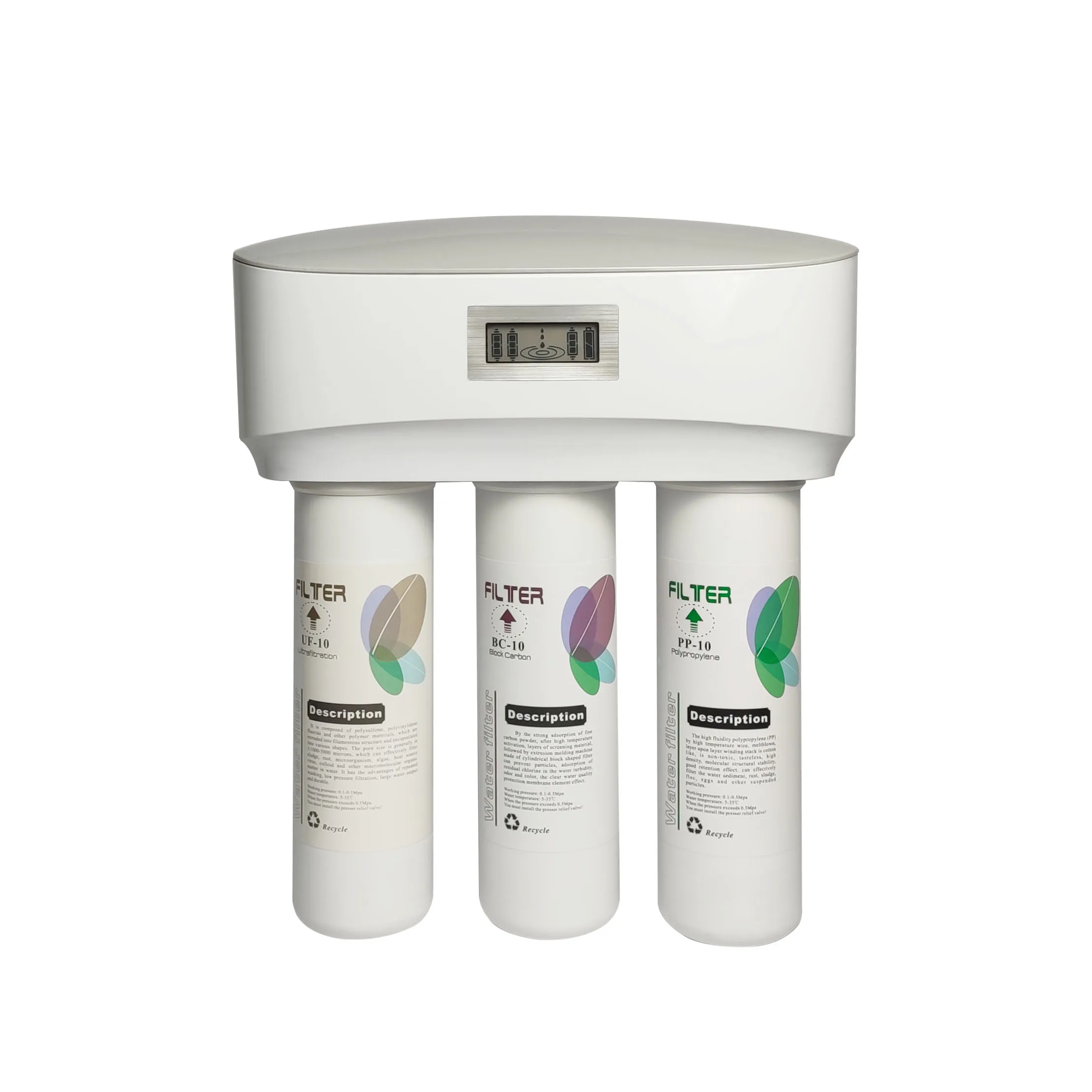 Intelligent Control Home Reverse Osmosis Alkaline Water Purifier 100-Gallon 3-Stage Bayonet Filter Electric Sink Hotels