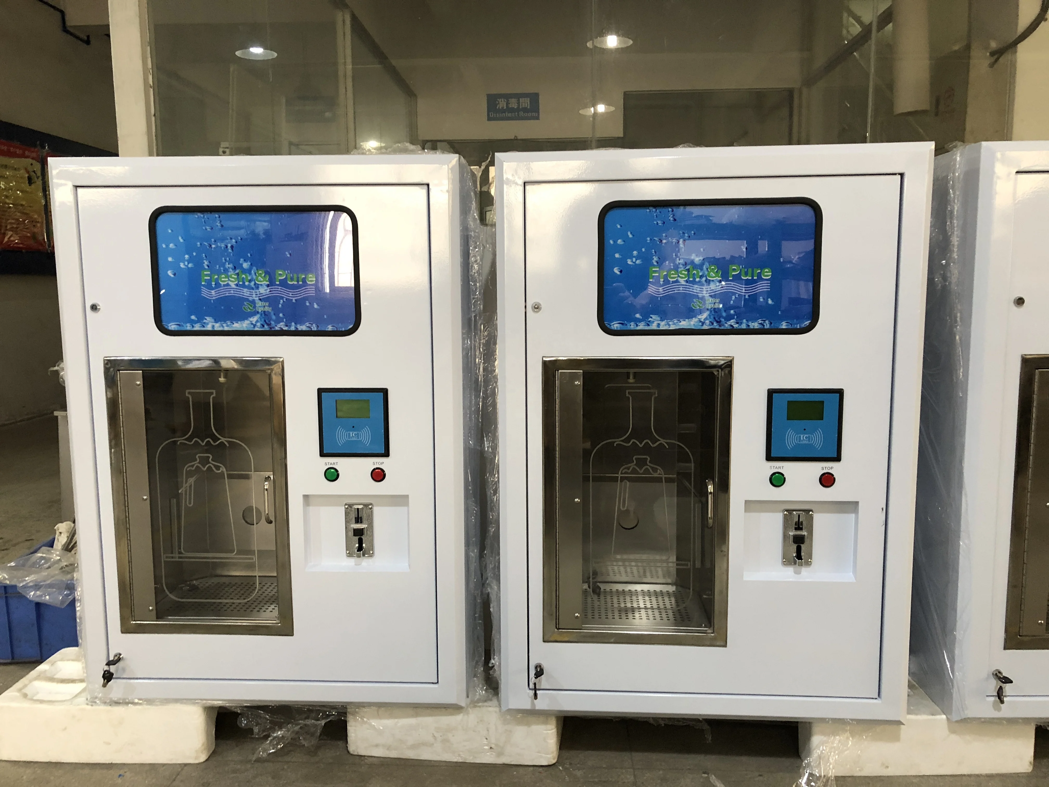 drinking water dispenser double window ice and water vending machine