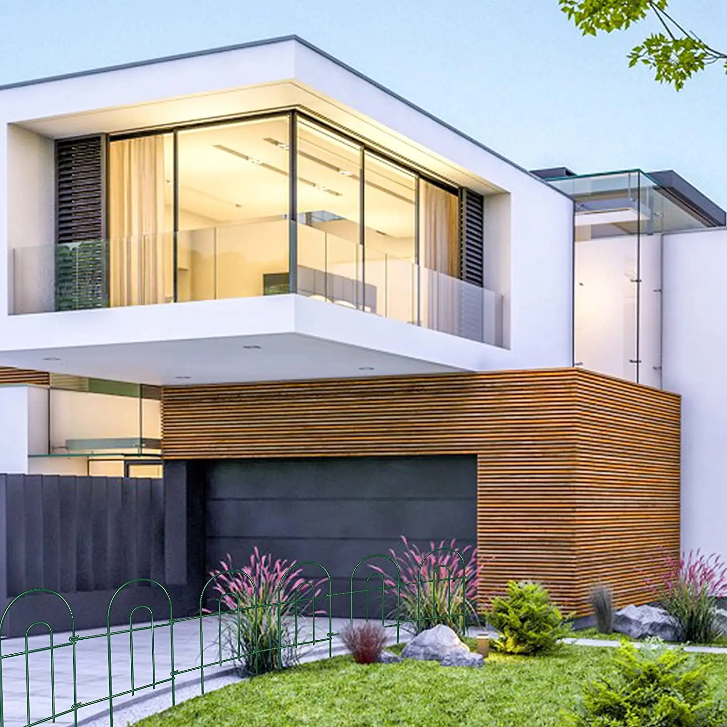 Pack of 12 small fences for gardens metal Animal Barrier decorative flower garden fencing 24 Inch x17 Inch fence for garden