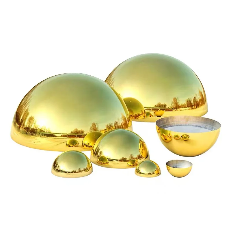 Half Stainless Steel Ball Hemisphere Half Metal Decoration Ball Hollow Large Stainless Steel Sphere