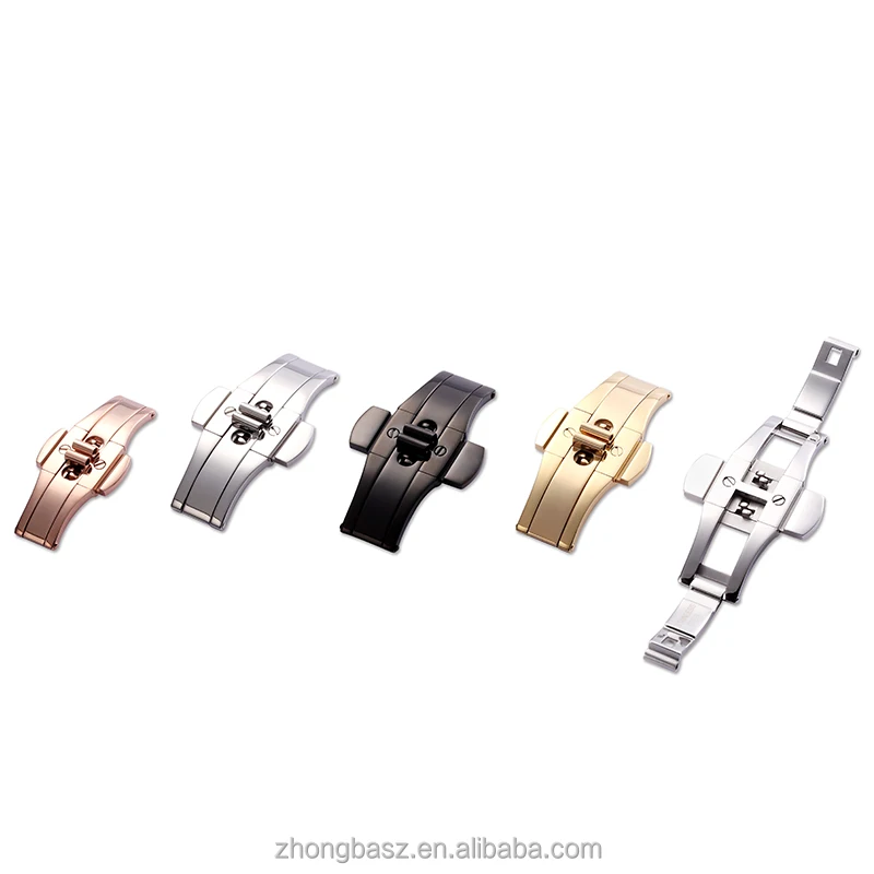 
stainless steel clasp butterfly buckle for watch bands straps 