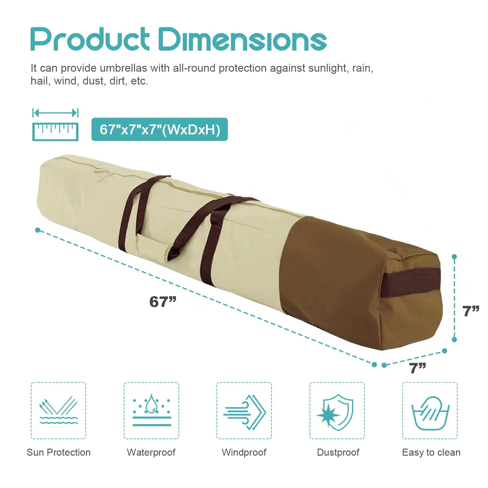 YA SHINE Portable outdoor Oversized Patio Hammock bag 67 Inch umbrella carry bags beach Umbrella Storage Bag