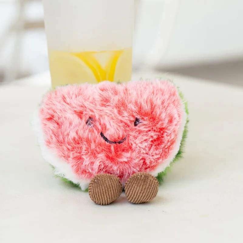 Wholesales 15cm Cute avocado pendant plush toy fruit Watermelon small doll bag pendant catching machine Toast doll for girl gift