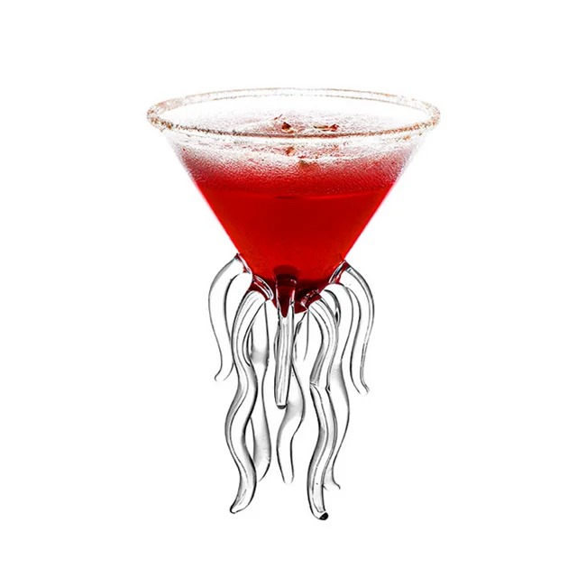 Hot Sale Bar Crystal Unique  Glasses for Cocktails Octopus Bird Shaped Drinking Glass Cup Creative Goblet Wine Glass