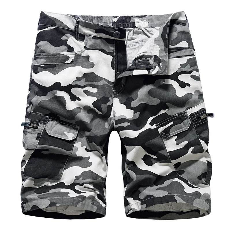 Wholesale High Quality Casual Summer Pocket 100% Cotton Cargo Camo Shorts For Men