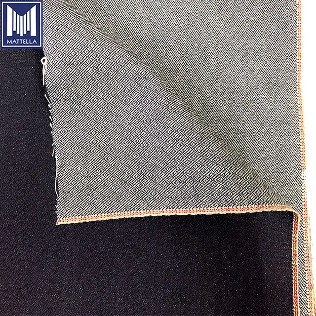 premium custom knitted dobby jacquard italian korea japanese usa selvage indigo pure cotton selvedge men jeans denim fabric