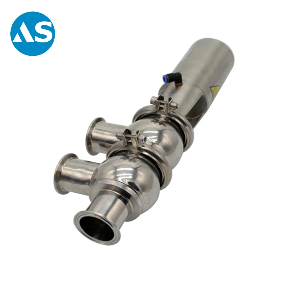 Dairy Sanitary Stainless Steel Shut Off Divert Reverse Valve