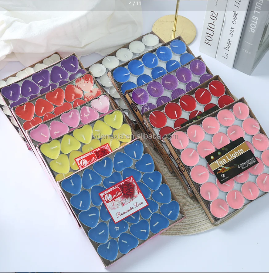 14g 4hrs Wholesale Unscented Paraffin Wax Free Natural Tea Light Color Tea Candles for Diwali Festival