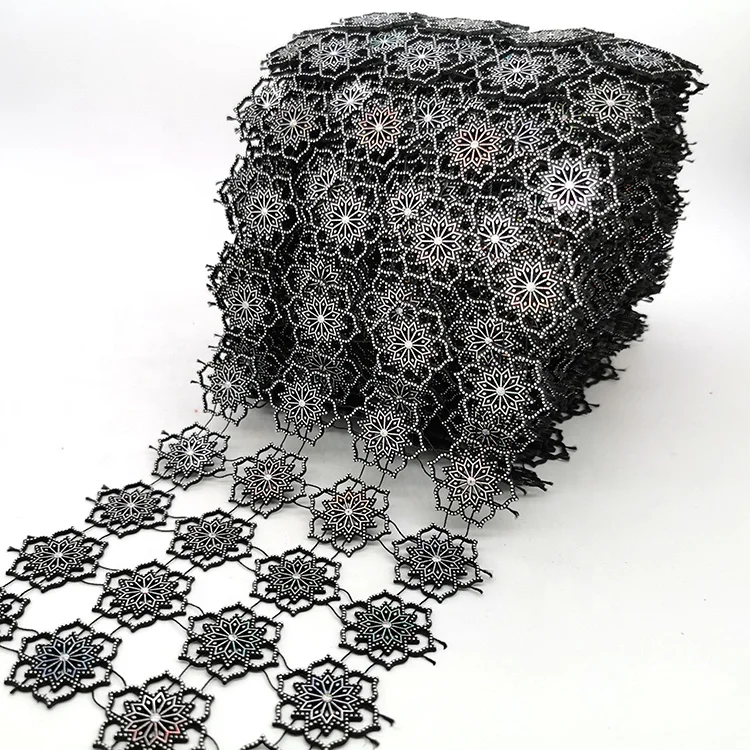 Fashion 4 row multicolor plating flower transfer clothing accessories plastic rhinestone sequin trim