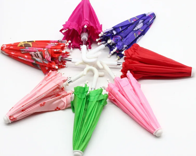 High Quality Hot Sale Colorful Mini Rainbow Umbrella For 18 inch Girl Doll