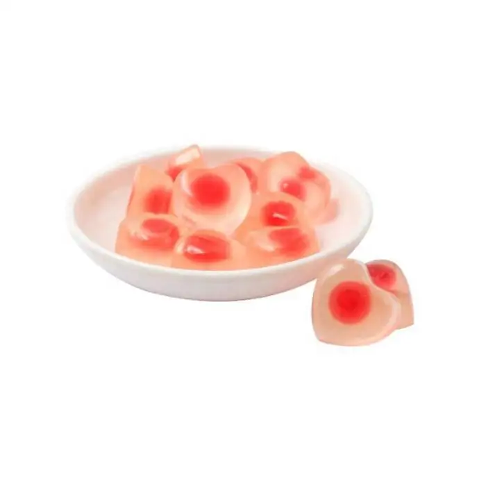Wholesale Custom Cute love Heart Shaped Strawberry Flavored Sweet Sugar Free Candy Functional Gummy