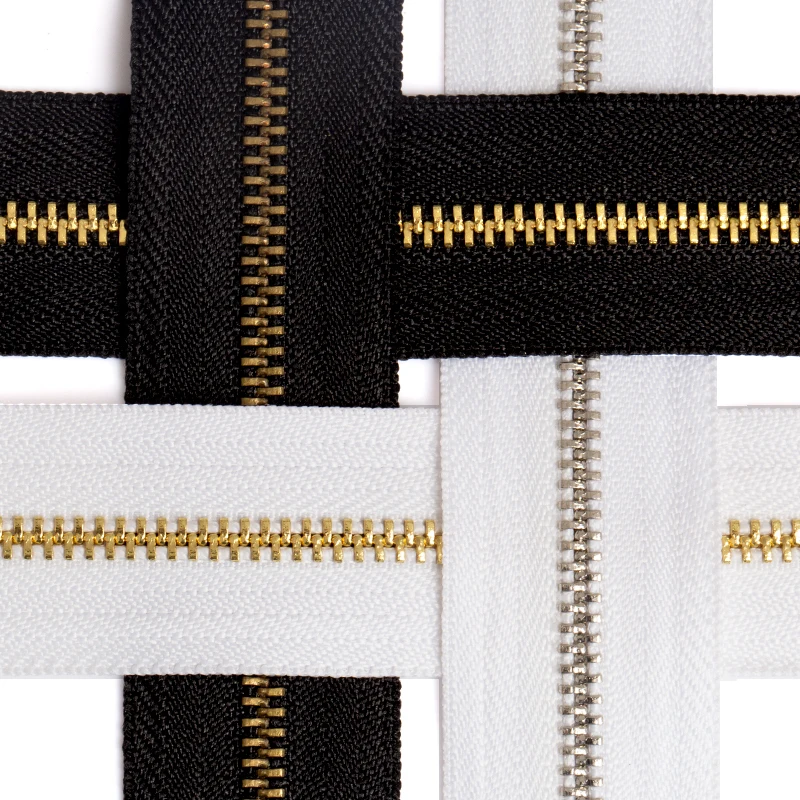Manufacturers Zip Wholesale 3# 5# Gold Zipper OEM Zip Roll High Quality Metal Zipper Roll