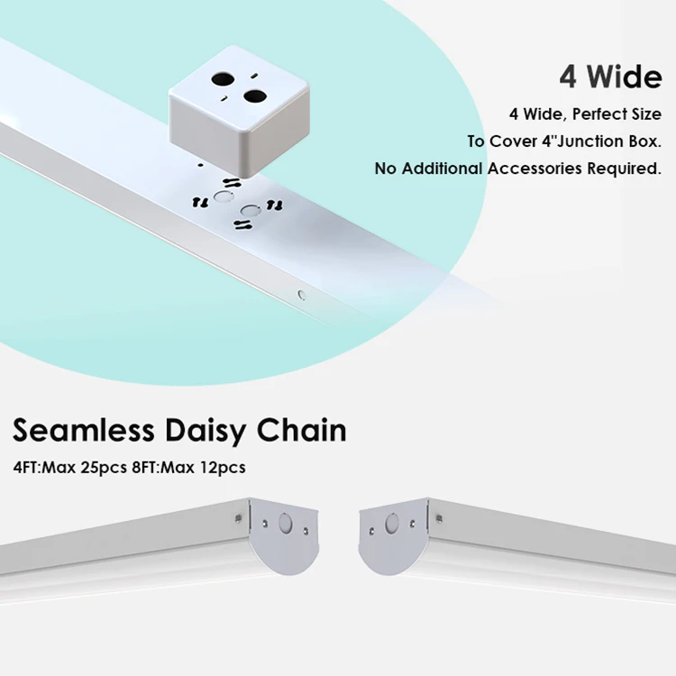 Factory Wholesale Suspended Mounted PC Lampshade 2FT 4FT 8FT Dimmable Linear Tube Lighting Led Batten Light