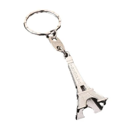 3D Key Ring Maker Metal Silver Souvenir Key Chain Keyrings Custom Eiffel Tower Keychain Wholesale