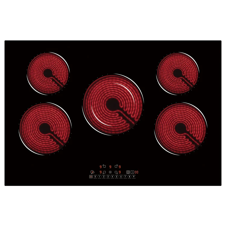 CE Approval Kitchen Appliances New Design Electric 5 Burners Built in Ceramic Hob For Cooking