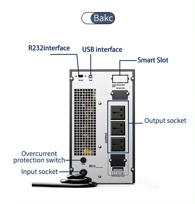 Single Phase 1kVA to 10kVA High Frequency Pure Sine Wave Double Conversion Online UPS 15kw