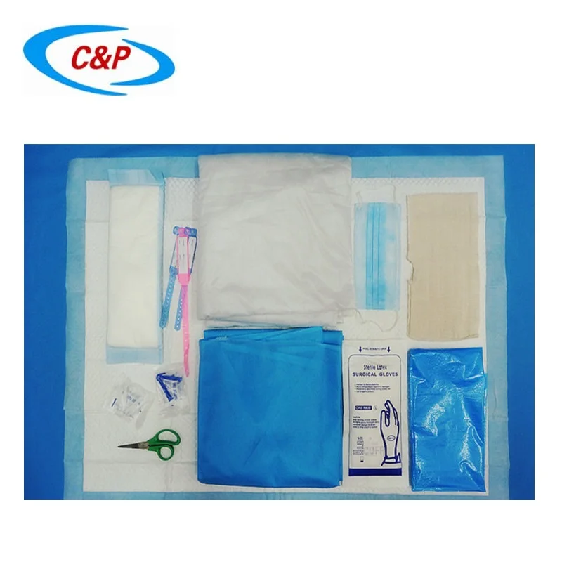 Disposable Newborn Delivery Surgery Drape Kit With Umbilical Cord Clamps And Umbilical Cord Scissors