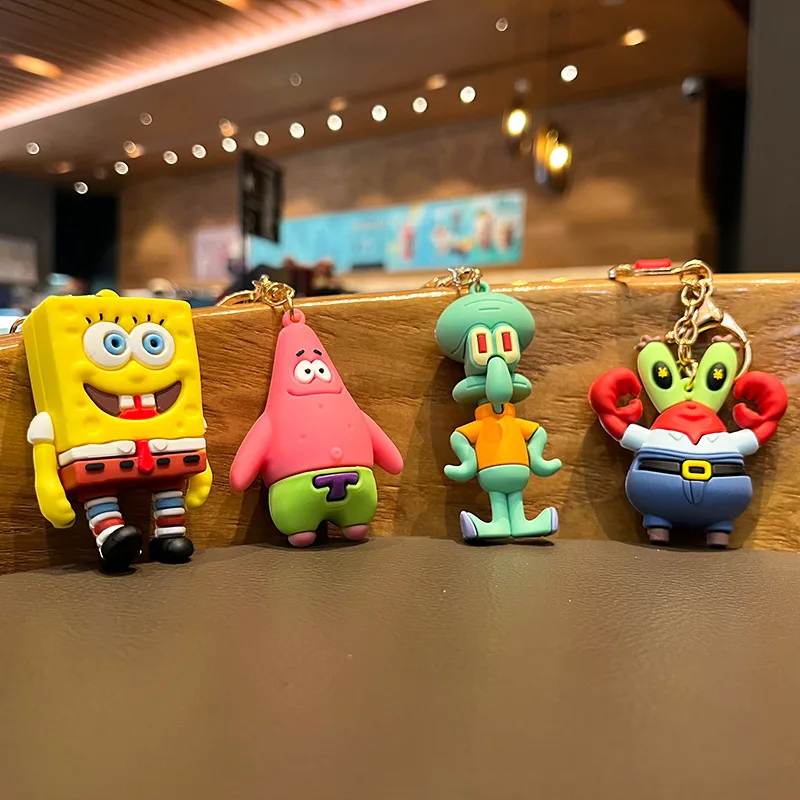 Finelai Hot Sell Cartoon Pvc Keyring Soft Rubber Three-dimensional Sponge Baby Doll Key Chain Cute Bag Pendant