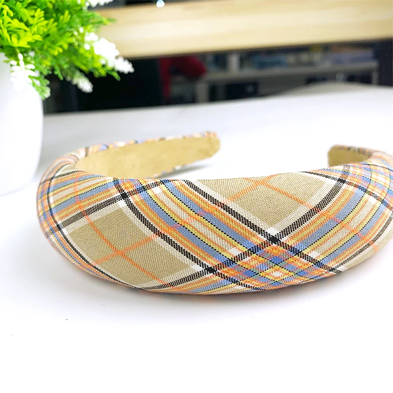 hot selling headbands women grid style fashion headbands polyester headbands women