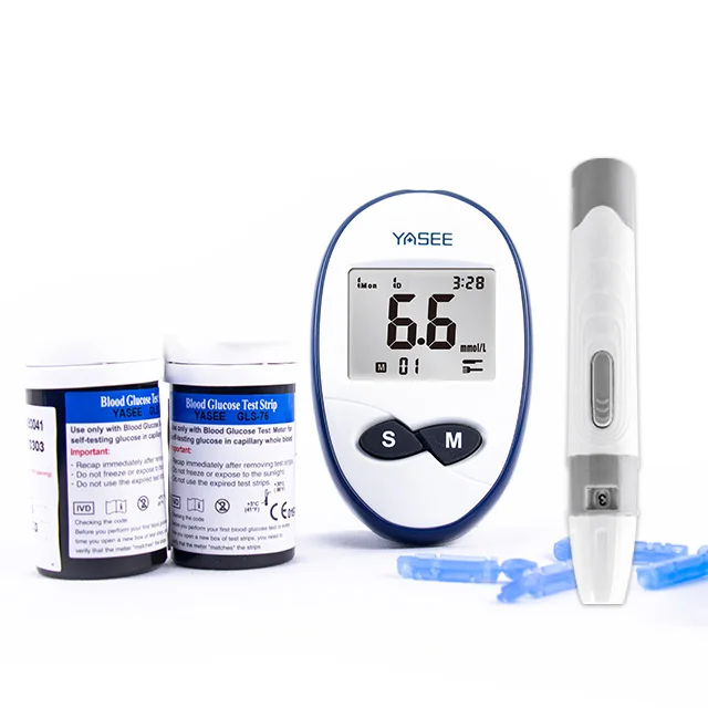 Portable Digital Glucometer with Safety Sterile Self-Test Smart Blood Glucose Meter Continuous Blood Sugar Monitor for Home Use