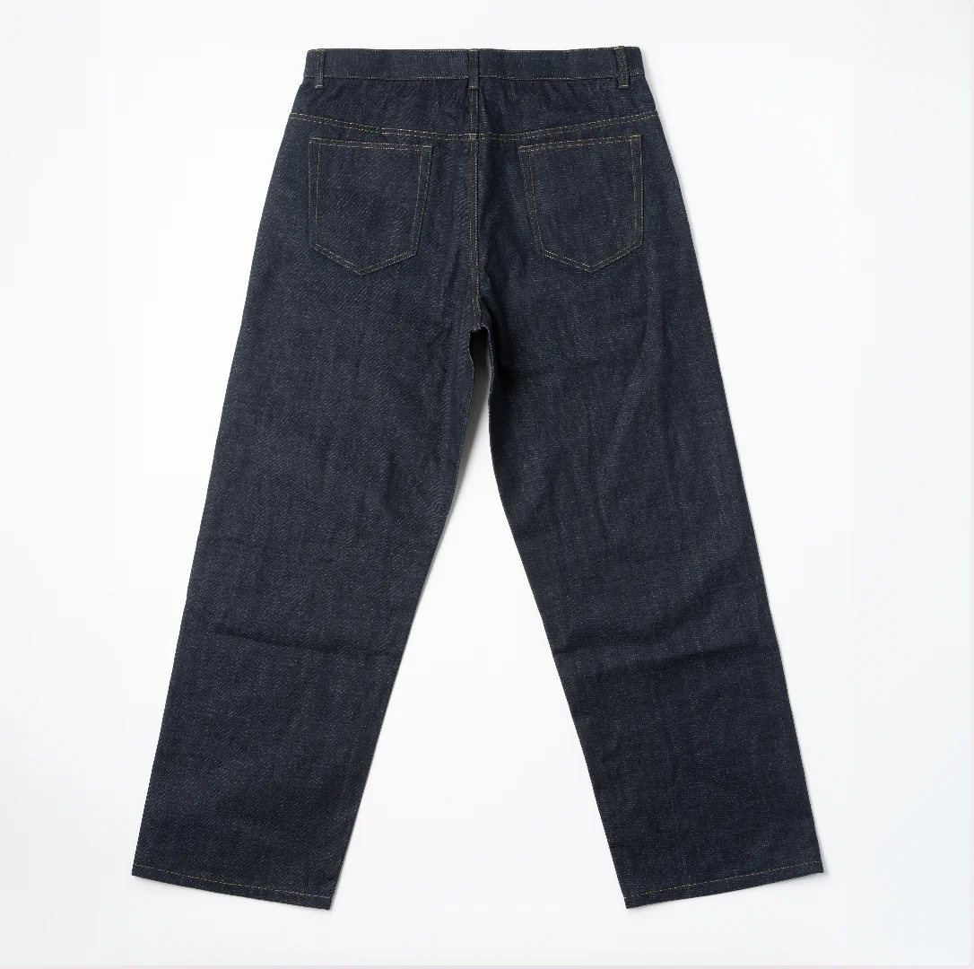 factory selvedge denim jeans dark indigo mens no wash Japanese selvedge 1 denim selvedge pants
