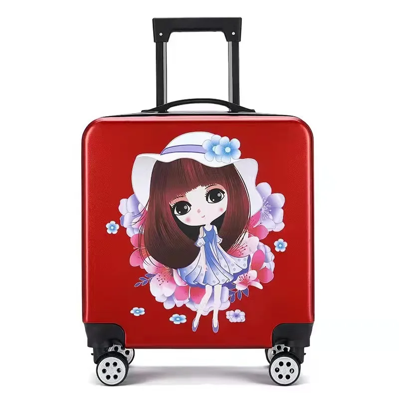 Cartoon universal wheel trolley case kids school student password suitcase