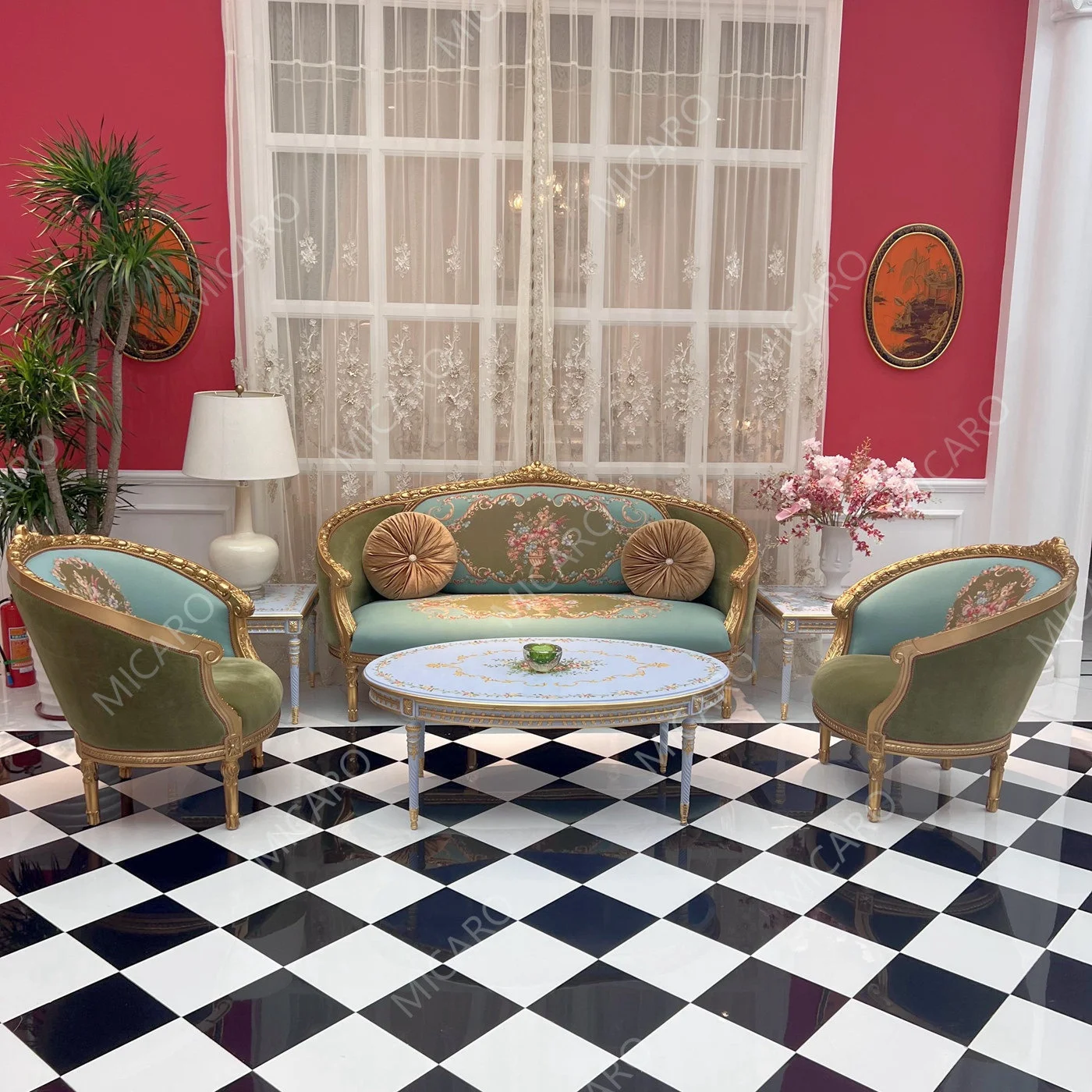 Luxury French classic upholstered comfortable sofa living room chair sectionals small sofa