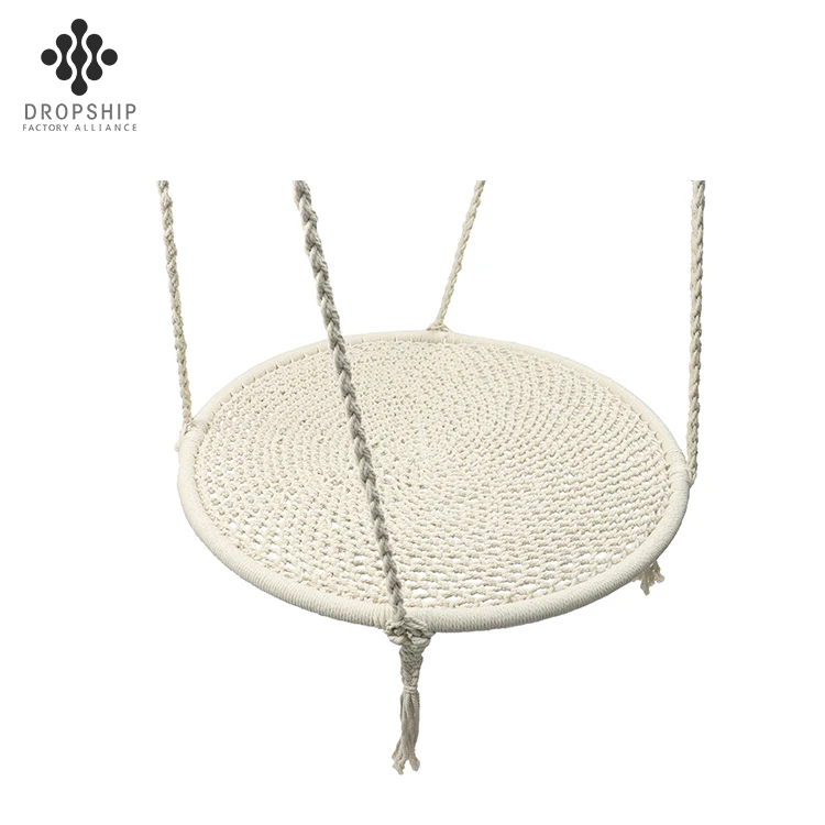 Dropship SA-233 Cotton outdoor children tree web round rope cotton net garden patio swing chair