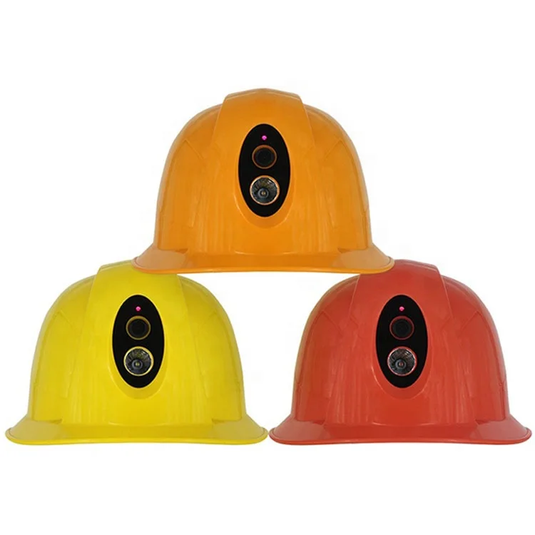 Support Wifi/4G/3G Built In 32G Smart Safety Hats Intelligent Hard Hat With Camera And Led White Light