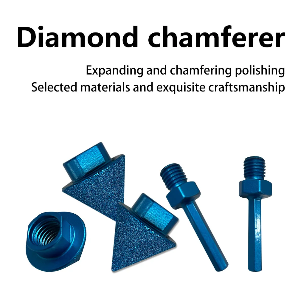 Vacuum brazed diamond cone chamfer bit for expanding stone hole chamfer