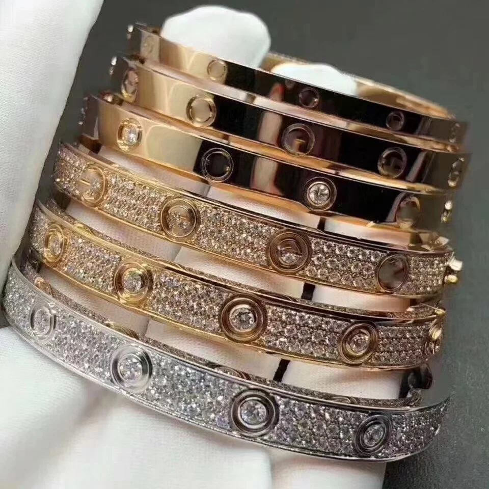 Роскошный высококачественный браслет из нержавеющей стали 316L с позолотой 18 карат брендовый браслет с отверткой и винтом для мужчин и женщин оптовая продажа