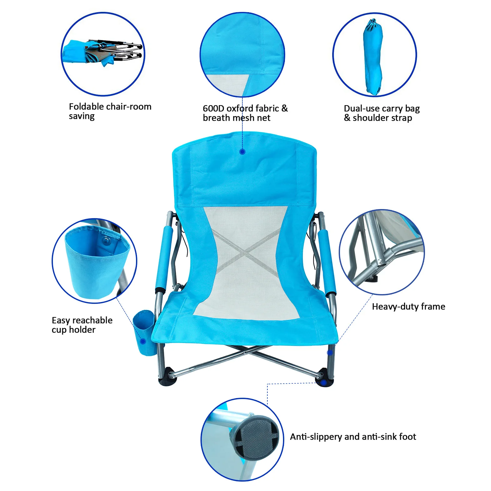 wholesale plastic umbrella outdoor portable folding  sea aluminium beach chairs