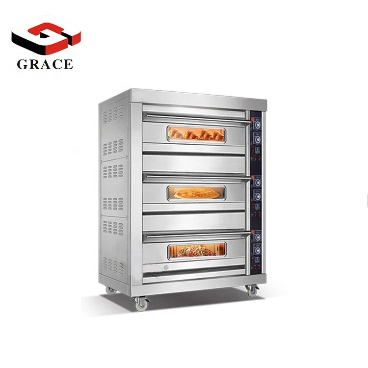 
China Rotary Breakfast Baking 3 Deck Equipment Kitchen Mini Toaster Bakery Cooker Oven 