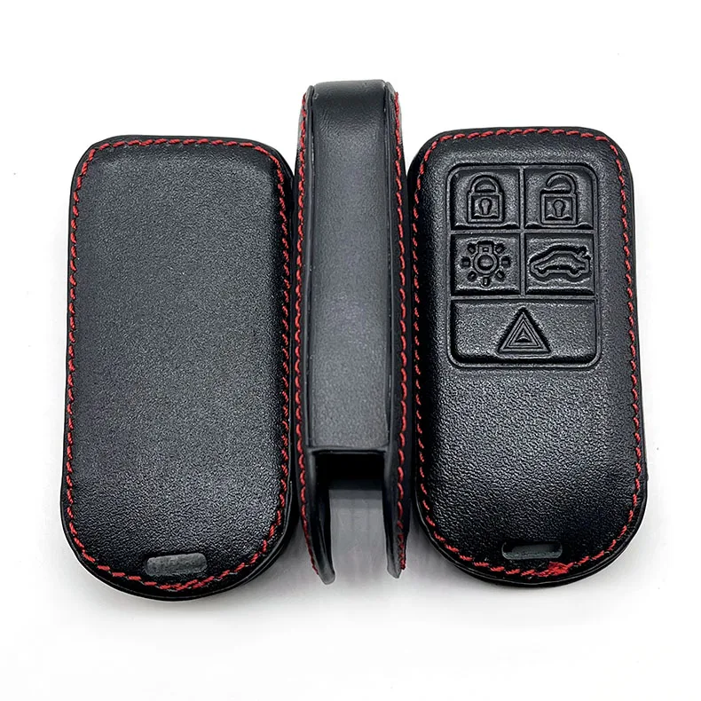 Leather Car Key Cover For Volvo XC70 XC60 V70 V60 S80 S60 V40 Keychain Holder Smart Keyless Remote Control Fobs Protector Cases