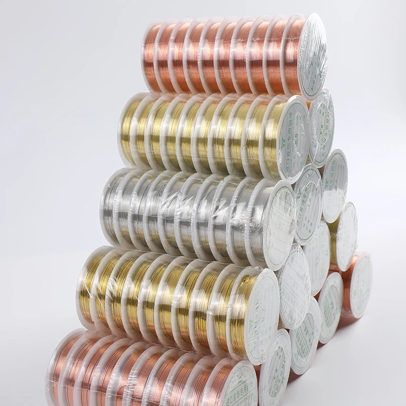 0.2mm-1mm Golden Silver Plated Copper Wire String Thread Beading Wire Necklace Bracelet Accessories For Jewelry Making DIY