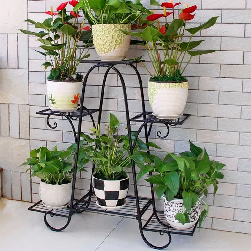 Modern Iron Plant Stand Green Plant Veranda Flower Stand
