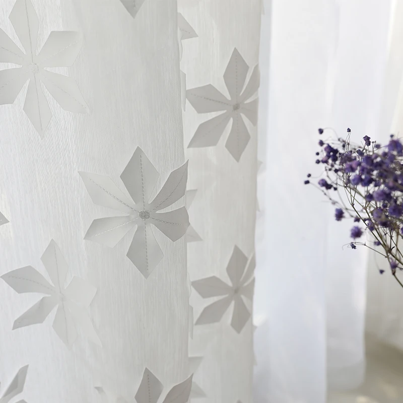 Innermor Embroidered curtains for living room Maple leaf kitchen curtain For bedroom Window ready made Curtain Customized