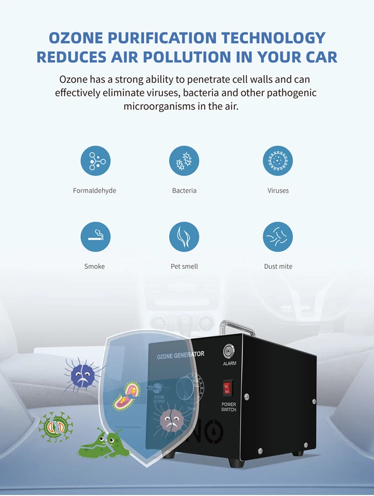 DC12V Car Air Purifier 1000mg Car Home Desktop Air Cleaner Disinfection Ozonator