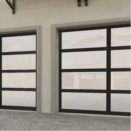 modern and  commercial exterior   garage doors with glass panel made in  foshan GuangZhou