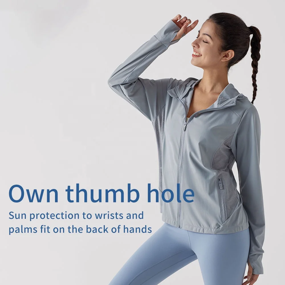 New Fashion UPF50+ Anti UV Thumb Holes Jacket Breathable Quick dry Summer wear Sun protective Clothing