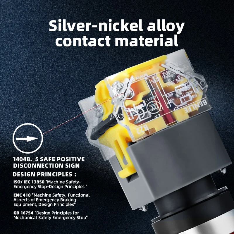 BENLEE Emergency Stop Button 22MM IP65 Waterproof Industrial Electrical Industry Self-Locking Scram Safety Stop Switch Button