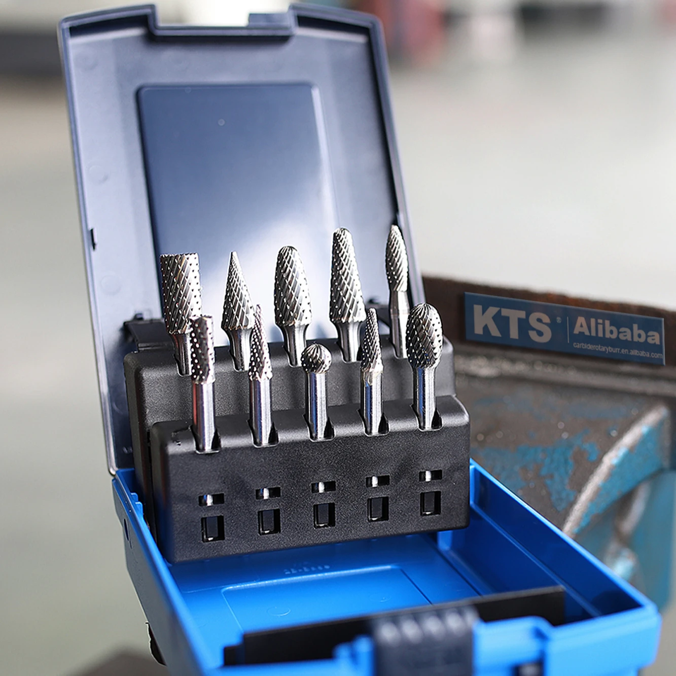 Manufacturer Double Cut 10pcs 1/4 inch Shank Diameter 6mm 6.35mm Rotary File Burring Tools Tungsten Carbide Burr Set