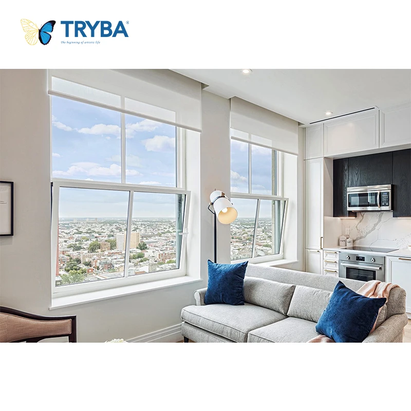 Thermal Break Aluminum Inward Opening Tilt And Turn Window With Grill Design