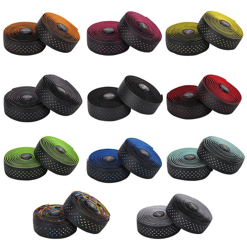 Pu Bicycle handlebar grips and tape, Thick Road Bicycle Bar Tapes, 2 Pcs/set Cycling Handle Wraps for Mountain Bike Wholesale