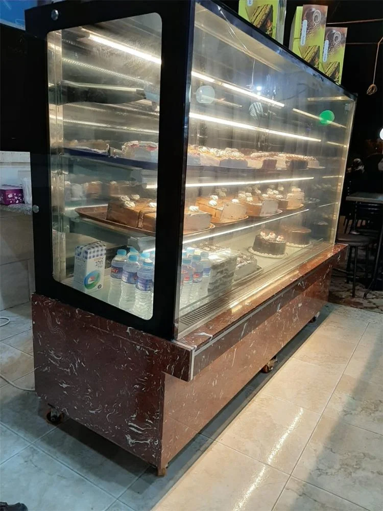 1200mm commercial marble glass bakery pastry cake display refrigerator cabinet showcase