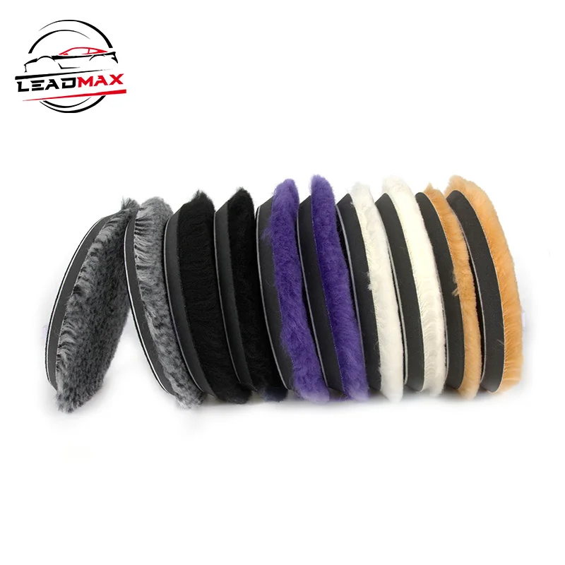 Leadmax 6' Car Polishing Wool Buffing Pad DA/GA/RO Polisher for Auto Body Piano Ship Aircraft Made of Lamb Wool and Foam
