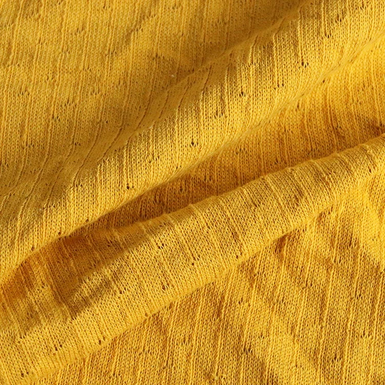 New Arrival 94% Cotton 6%Spandex Thick needle hollowed-out jacquard fabric for pullover and vest coat