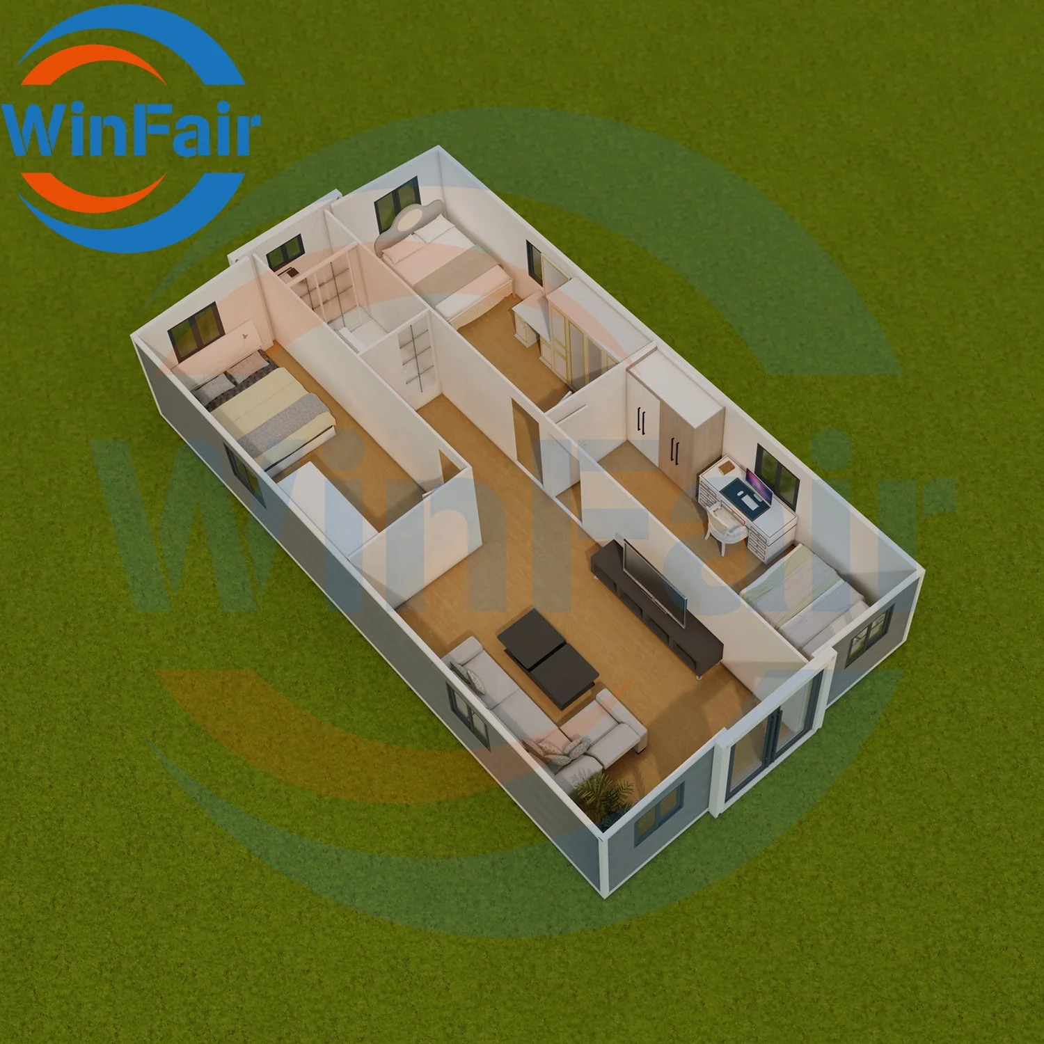 WinFair Shipping Containers 40 Feet High Cube Mobile Expandable Home Prefab Luxury Prefabricated Modelar Modern Container House